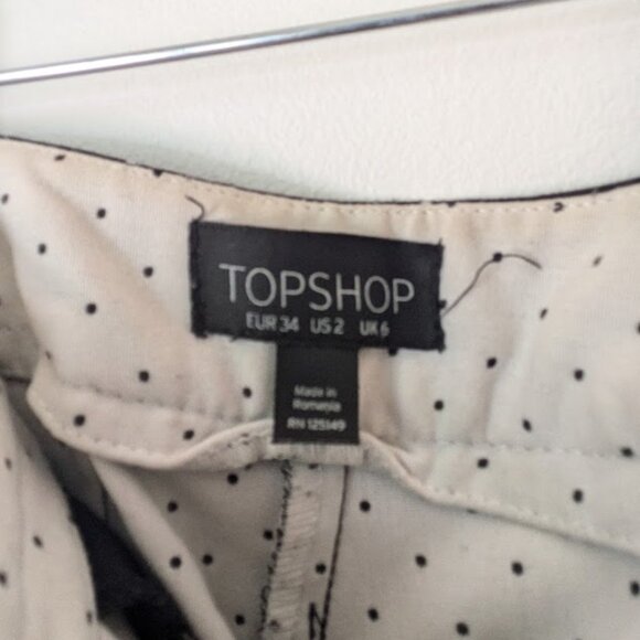 Topshop Polka Dot Pants Size 2 XS Extra Small - Picture 2 of 4